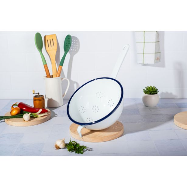 PRIPOMOČEK ZA ODCEJANJE METALAC CEDILO Z ROČAJEM 20 CM 2.5 LIT RETRO