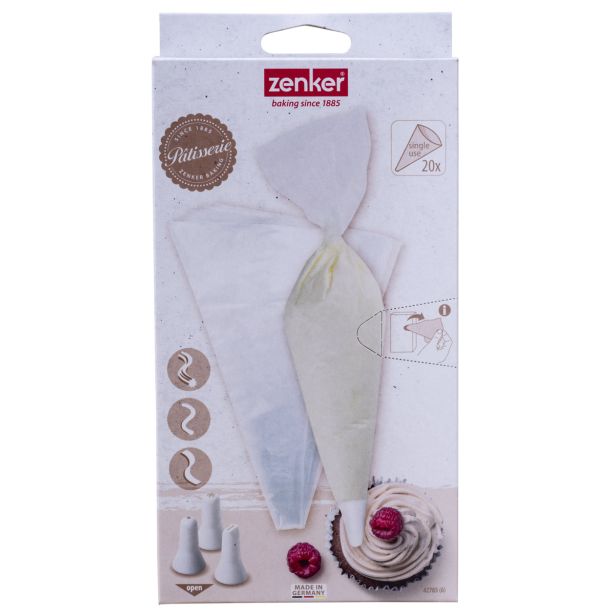 PRIPOMOČEK ZA PEKO ZENKER 20VREČK ZA DEKOR. ZA 1XUPORABO+3NASTAVK