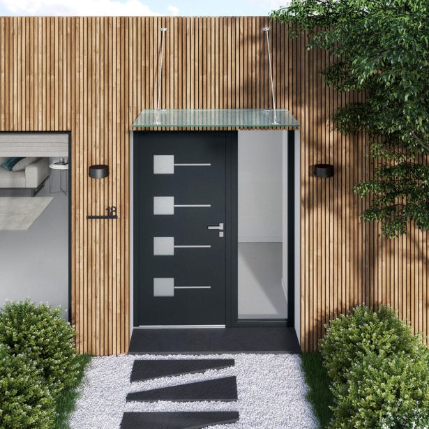 NADSTREŠEK NAD VRATI ARTENS PRITRDILNI NOSILEC GAMBI 140X90CM NERJAVEČE JEKLO