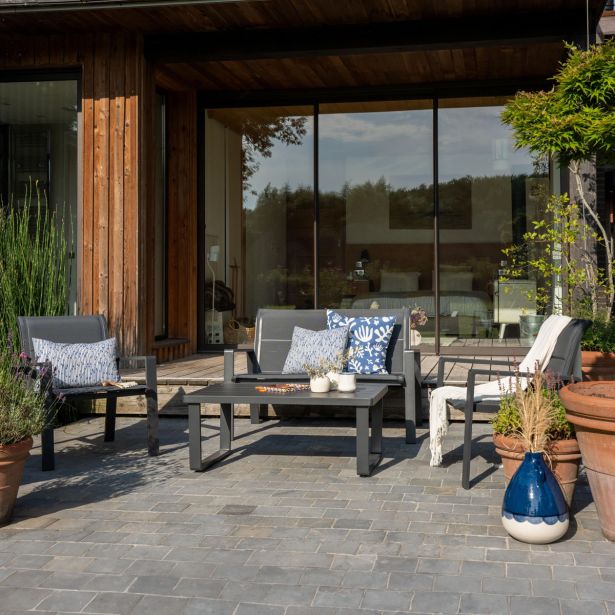 KOVINSKA VRTNA GARNITURA SET ARAMIS SIVA ALU