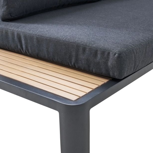 PROMO KOTNA GARNITURA OLEA 4P ALU AKACIJA Z/KVADRATNA NIZKA MIZA 65X65 TEMNO SIVA