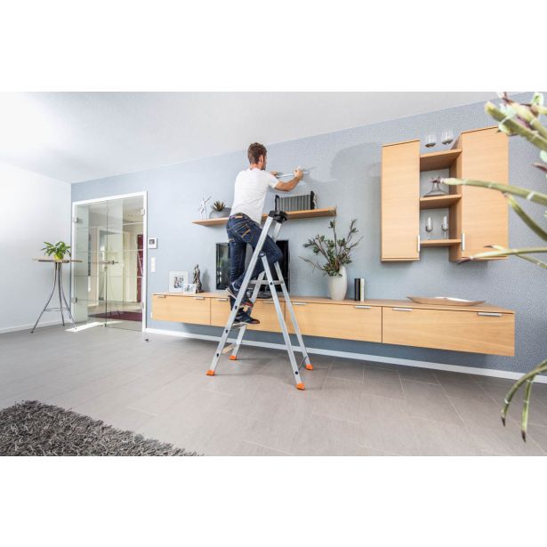 PROSTOSTOJEČA LESTEV KRAUSE MONTO SOLIDO 1X4 STOPNIC 0.85M DELOVNA VIŠINA 2.85M