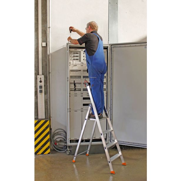 PROSTOSTOJEČA LESTEV KRAUSE MONTO SOLIDO 1X4 STOPNIC 0.85M DELOVNA VIŠINA 2.85M