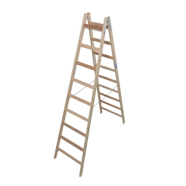 PROSTOSTOJEČA LESTEV KRAUSE STABILO 2X9 STOPNIC LESENA 2.4M