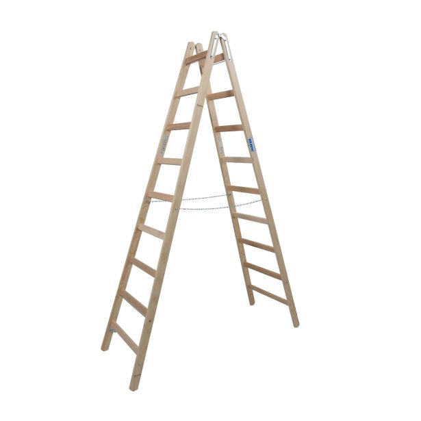 PROSTOSTOJEČA LESTEV KRAUSE STABILO 2X9 STOPNIC LESENA 2.4M