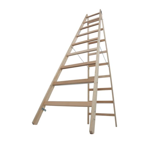 PROSTOSTOJEČA LESTEV KRAUSE STABILO 2X9 STOPNIC LESENA 2.4M