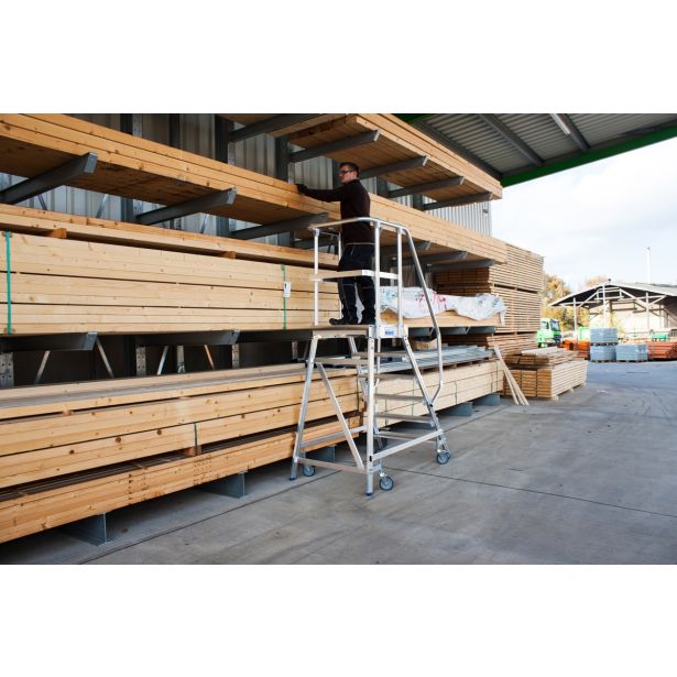 PROSTOSTOJEČA LESTEV KRAUSE STABILO PREMIČNI PODEST 6 STOPNIC BREZ ROČAJEV/OGRAJE