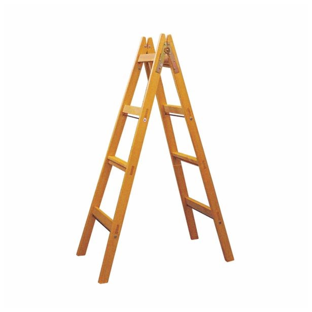 PROSTOSTOJEČA LESTEV PLEVČAK 2X4 STOPNIC LESENA 148 CM