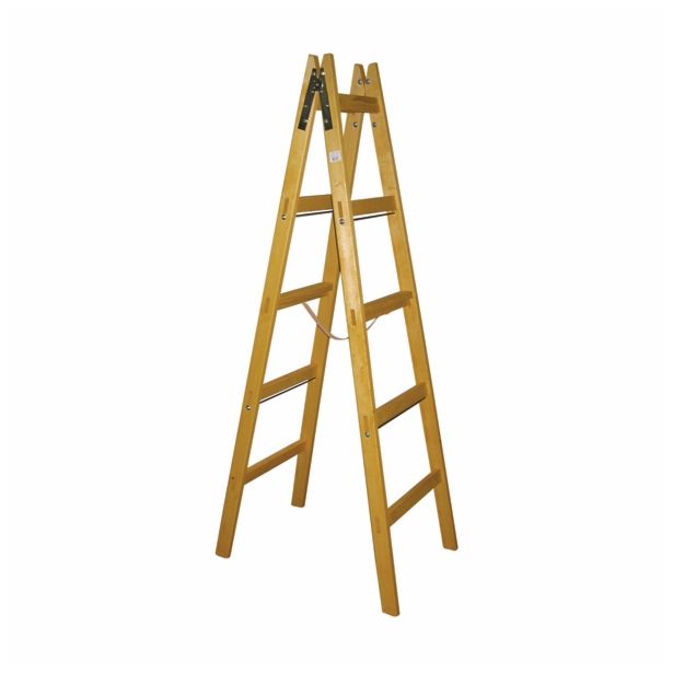 PROSTOSTOJEČA LESTEV PLEVČAK 2X5 STOPNIC LESENA 182 CM