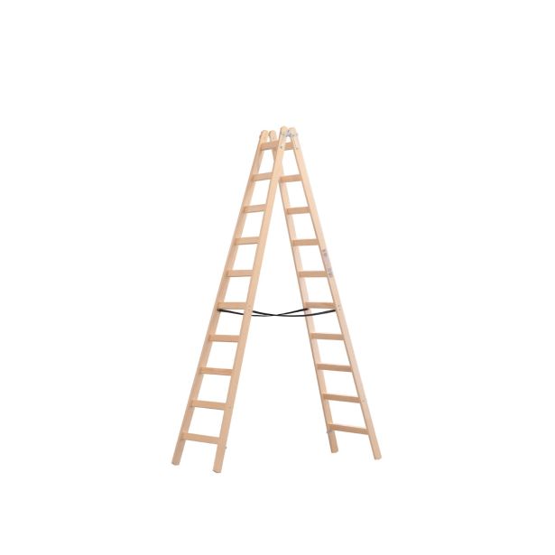 PROSTOSTOJEČA LESTEV ŽAŽE 2X10 STOPNIC LESENA A10 3.12M