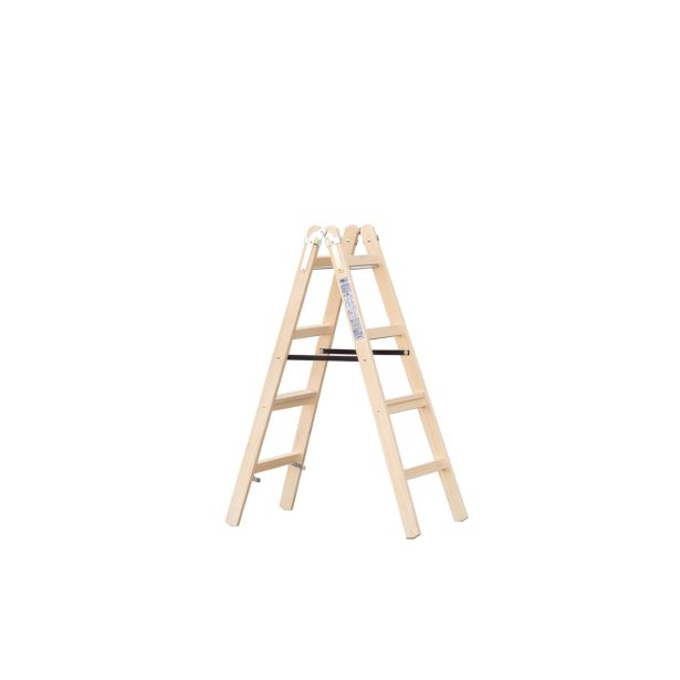 PROSTOSTOJEČA LESTEV ŽAŽE 2X4 STOPNIC LESENA A4 P 1.34M
