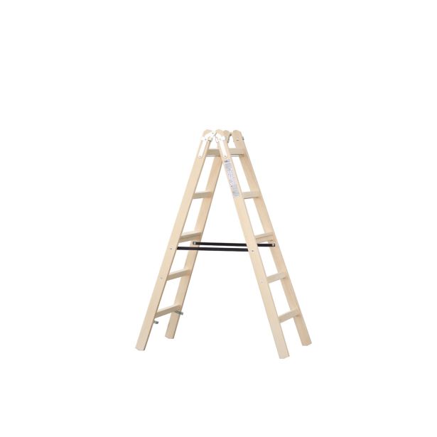 PROSTOSTOJEČA LESTEV ŽAŽE 2X5 STOPNIC LESENA A5 P 1.62M