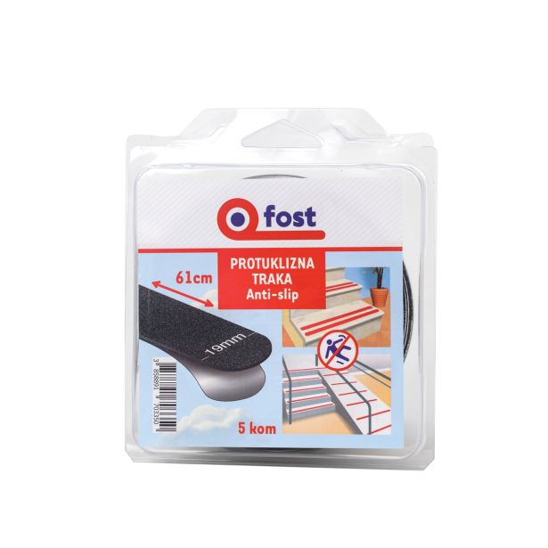 VEČNAMENSKI LEPILNI TRAK FOST PROTIZDRSNI ČRN 5/1 61 CM X 19 MM