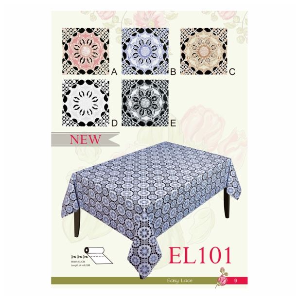 PRT NA ROLI NESE ČIPKA BELO MODRA ŠIRINE 132 CM