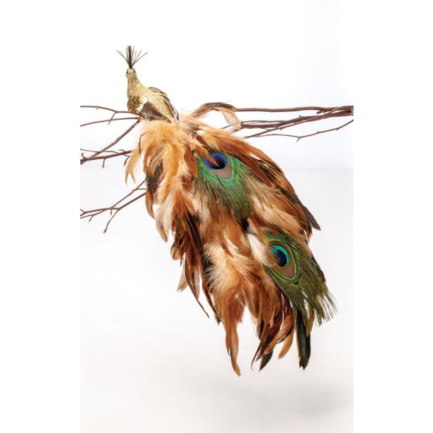 OKRASEK ZA JELKO GLOSSTYLE PTIČ ZLAT 38 CM