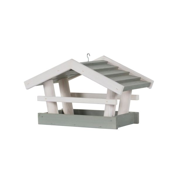 PTIČJA HIŠICA SIVO / BELA 19X39X24 CM