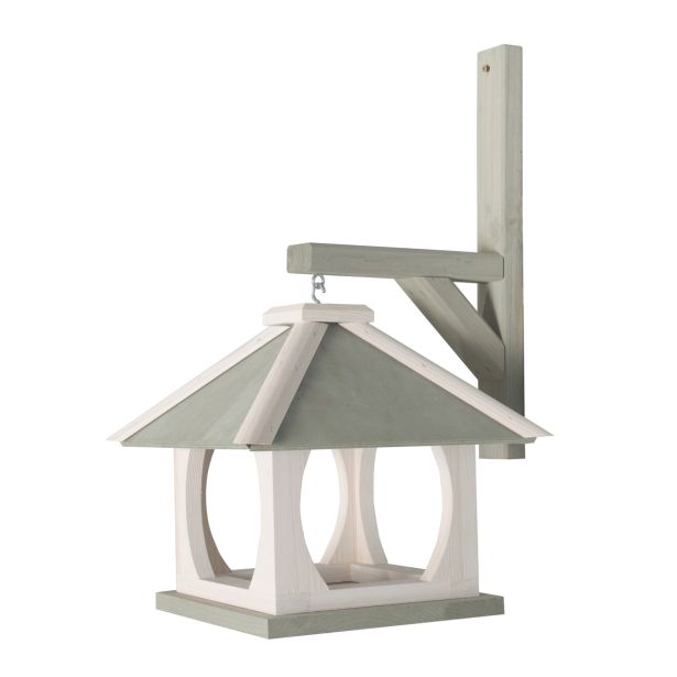 PTIČJA HIŠKA BELO SIVA 29X34X47 CM Z OBEŠALOM