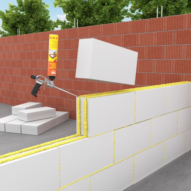 POLIURETANSKA PENA TKK PU FIX BUILDING BLOCK ADHESIVE GUN GRADE 800 ML