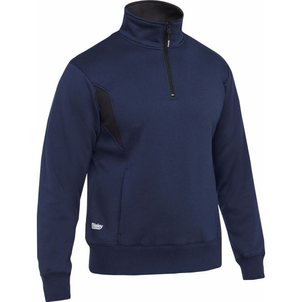 PULOVER BISLEY RAWSON 1/4 ZIP FLIS MODRA ŠT. M