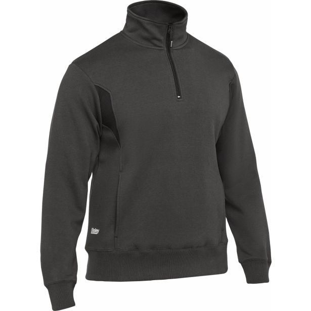 PULOVER BISLEY RAWSON 1/4 ZIP FLIS SIVA ŠT. 3XL