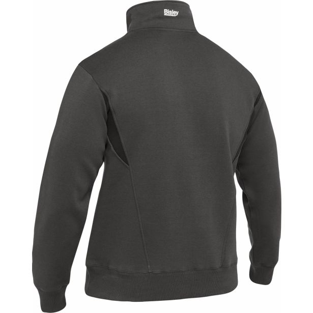 PULOVER BISLEY RAWSON 1/4 ZIP FLIS SIVA ŠT. 3XL