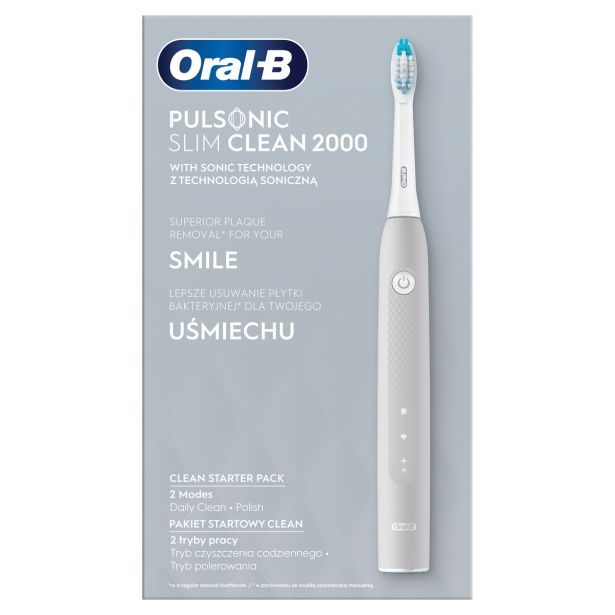 ELEKTRIČNA ZOBNA ŠČETKA ORAL B PULSONIC SLIM CLEAN 2000 GREY
