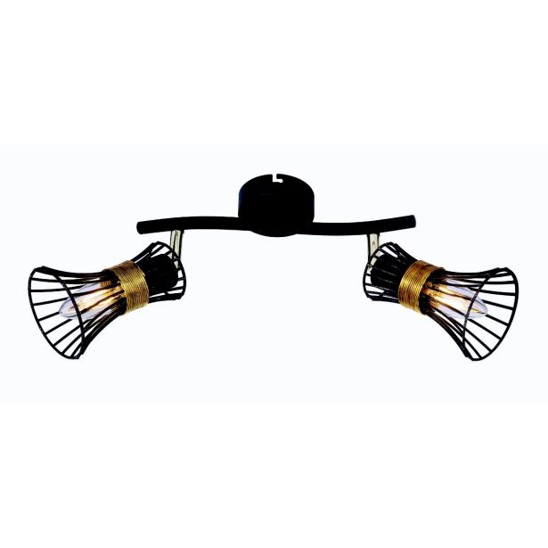 DEKORATIVNI REFLEKTOR PURRA 2XE14 ČRNA / ZLATA