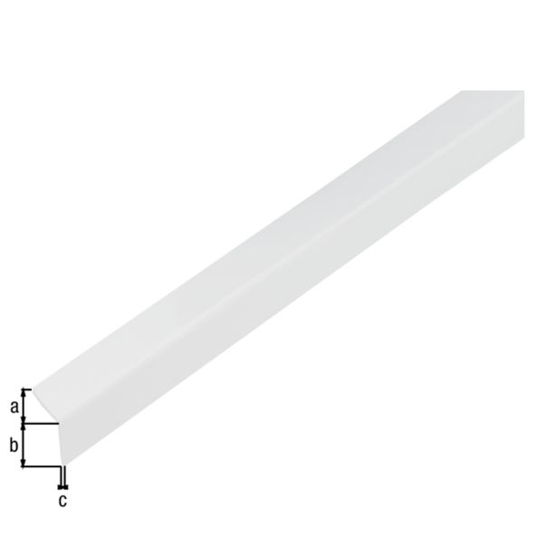 KOTNI PROFIL ALBERTS PVC 20X20X1.5X2600 MM BEL, SAMOLEPILEN