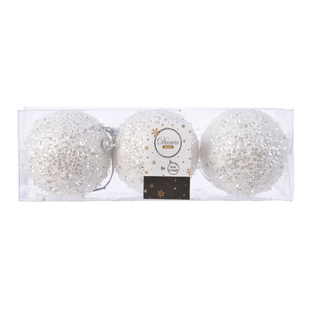 PVC BUNKA FI 8 CM BELA 3/1 Z BLEŠČICAMI