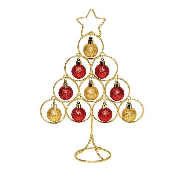 PVC BUNKA GLOSSTYLE JELKA 30 CM 9 KROGLIC RDEČA KOMBINACIJA