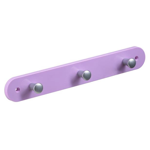 PVC OBEŠALNIK 3 KLJUKE HETTICH DIY, 280X40X30 MM, ROZA