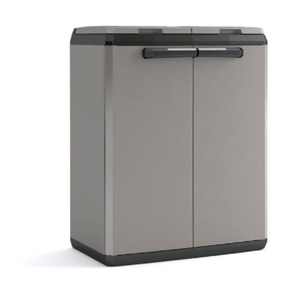 OMARA KETER SPLIT - BASIC CABINET, NAMENJENA ZA LOČEVANJE ODPADKOV SIVA/ČRNA 85X68X39 CM / 2X110 L