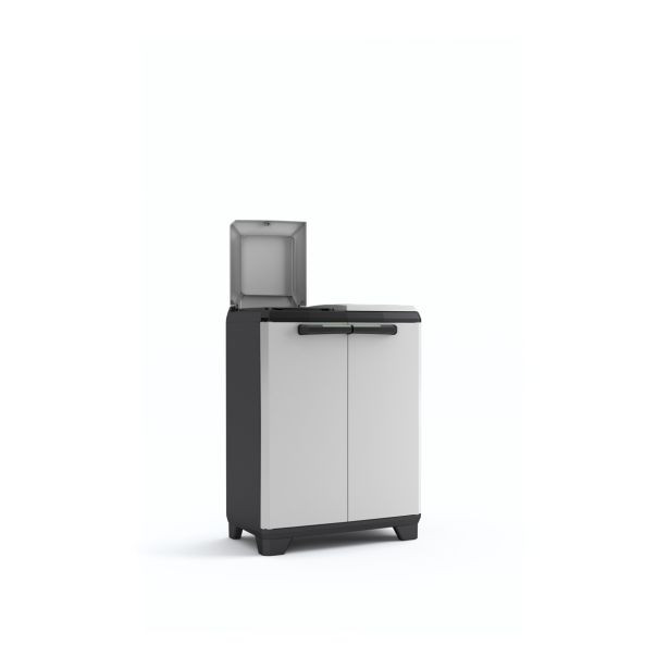 OMARA KETER SPLIT - PREMIUM CABINET, NAMENJENA ZA LOČEVANJE ODPADKOV ČRNO-SIVA 92X68X39 CM / 2X110 L
