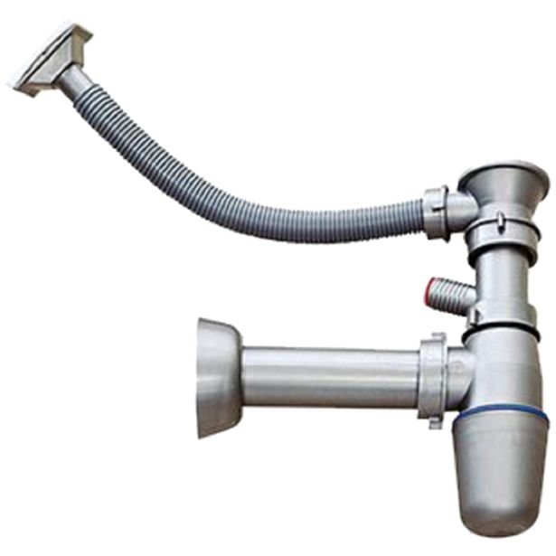 PVC SIFON ZA KORITO MINES-IB 40 MM ENOJNI, GIB. PRELIV FI 114MM, S PRIKLJ. ZA PS