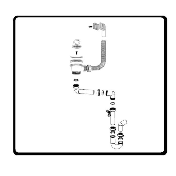 PVC SIFON ZA KORITO MINES-IB 40 MM ENOJNI, VERTIK.PREL FI 60 MM, S PRIKLJ. ZA PS