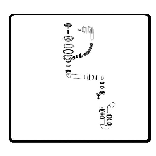 PVC SIFON ZA KORITO MINES-IB 40 MM ENOJNI, VERTIK.PREL FI 90 MM, S PRIKLJ. ZA PS