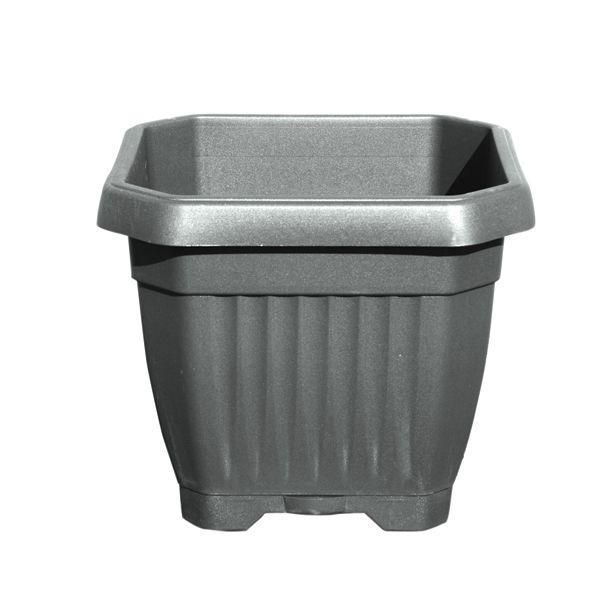 PE ZUNANJI LONEC BLUMAX OCTAGON 12X12CM ANTRACIT PODSTAVEK IN VOD.REZERVA