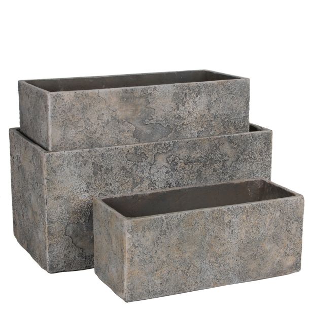 PE ZUNANJI LONEC MICA ANTICA LONEC PRAVOKOTEN SVETLO SIV D74XŠ36XV36CM