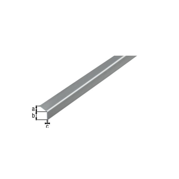 KOTNI PROFIL ALBERTS PVC, 20X20X1.5X1000 MM SAMOLEPLJIV, INOX IZGLED