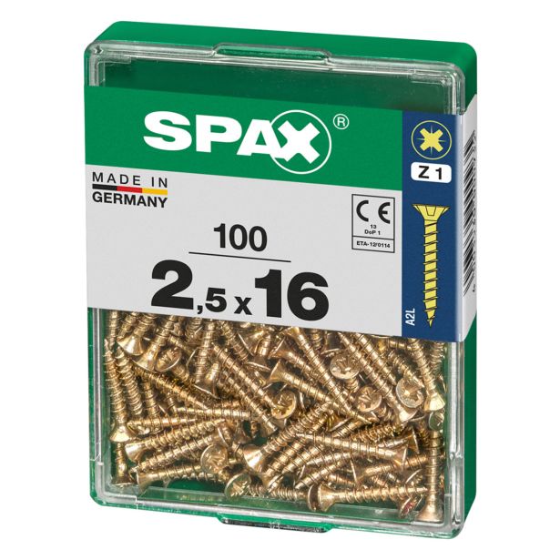 UNIVERZALNI VIJAK SPAX PZ 2.5X16 YELLOX A2G V ZAVITKU 100KOS