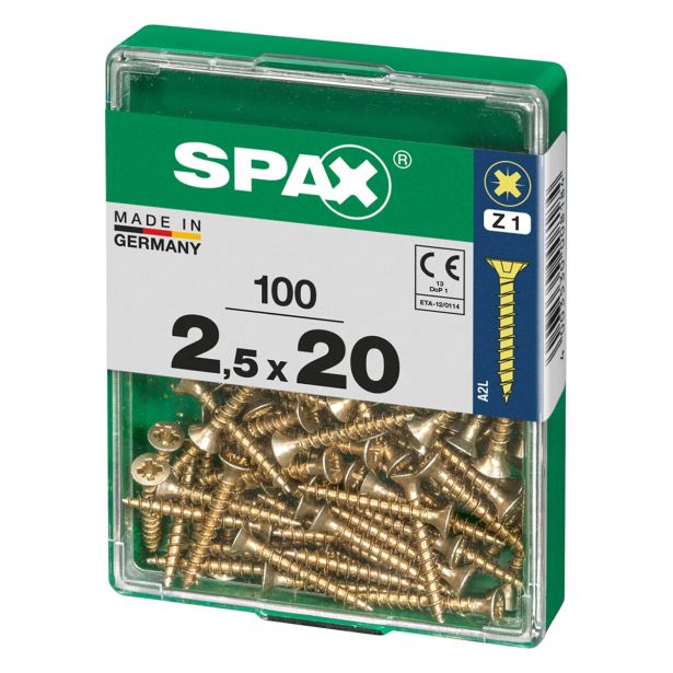 UNIVERZALNI VIJAK SPAX PZ 2.5X20 YELLOX A2G V ZAVITKU 100KOS