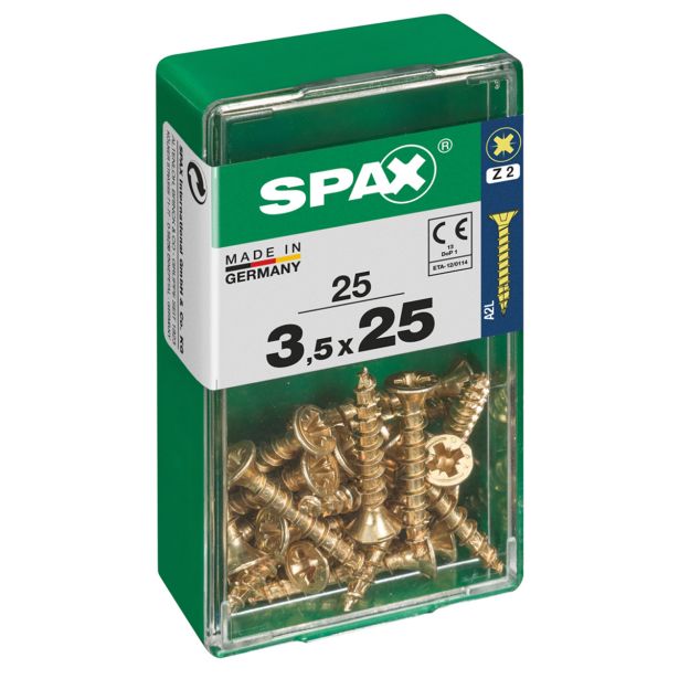 UNIVERZALNI VIJAK SPAX PZ 3.5X25 YELLOX A2G V ZAVITKU 25KOS