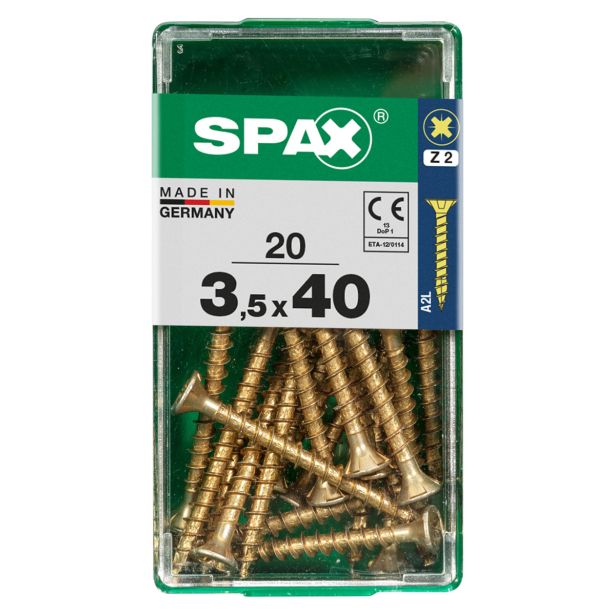 UNIVERZALNI VIJAK SPAX PZ 3.5X40 YELLOX A2G V ZAVITKU 20KOS