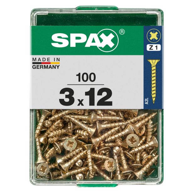 UNIVERZALNI VIJAK SPAX PZ 3X12 YELLOX A2G V ZAVITKU 100KOS