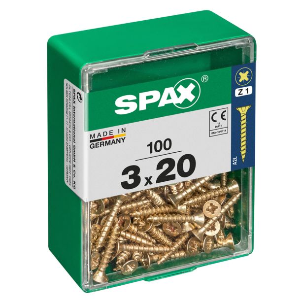 UNIVERZALNI VIJAK SPAX PZ 3X20 YELLOX A2G V ZAVITKU 100KOS