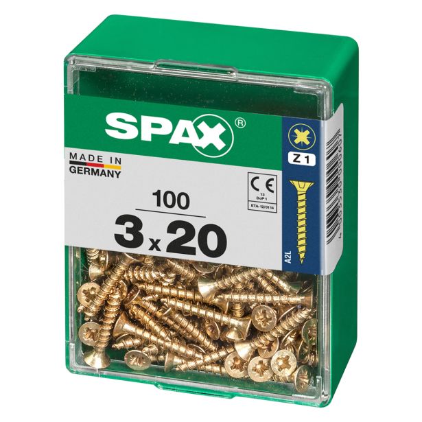 UNIVERZALNI VIJAK SPAX PZ 3X20 YELLOX A2G V ZAVITKU 100KOS