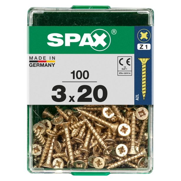 UNIVERZALNI VIJAK SPAX PZ 3X20 YELLOX A2G V ZAVITKU 100KOS