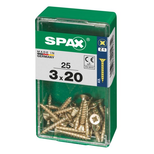 UNIVERZALNI VIJAK SPAX PZ 3X20 YELLOX A2G V ZAVITKU 25KOS