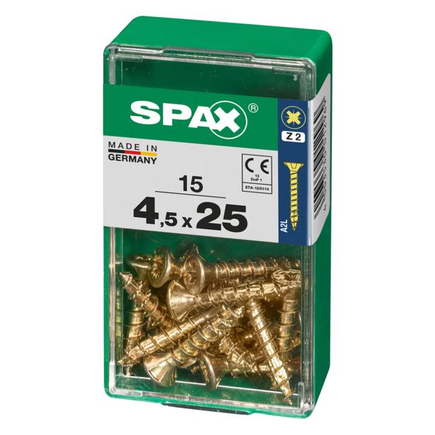 UNIVERZALNI VIJAK SPAX PZ 4.5X25 YELLOX A2G V ZAVITKU 15KOS