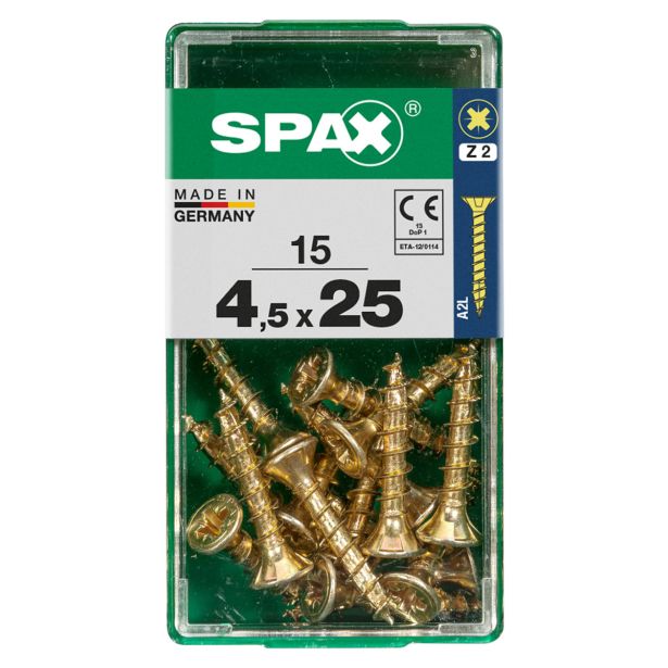 UNIVERZALNI VIJAK SPAX PZ 4.5X25 YELLOX A2G V ZAVITKU 15KOS